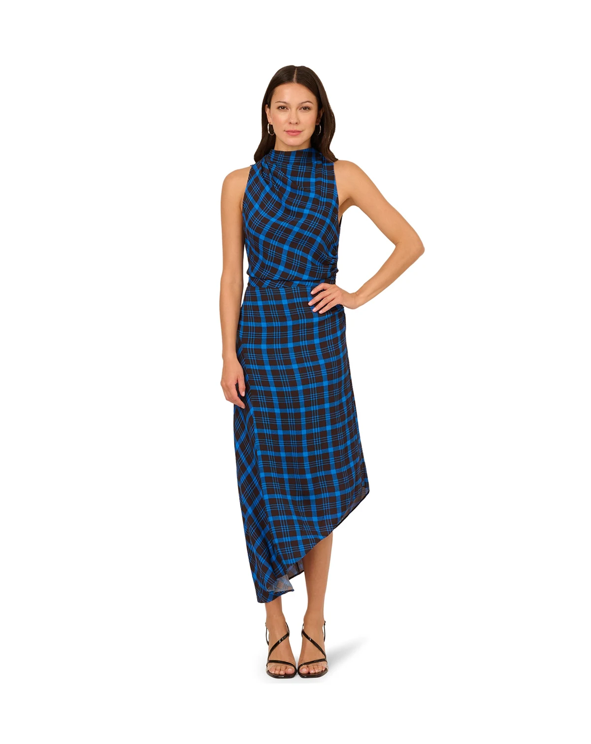 Women's Sleeveless Cowlneck Midi Dress