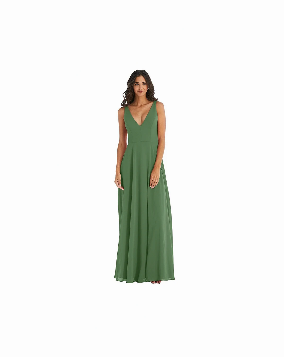 Women's Deep V-Neck Chiffon Maxi Dress