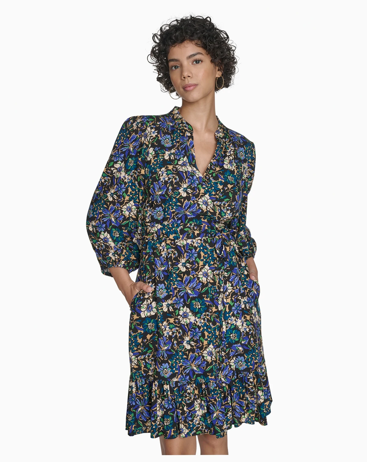 Women's Balloon Sleeve Sash Dress