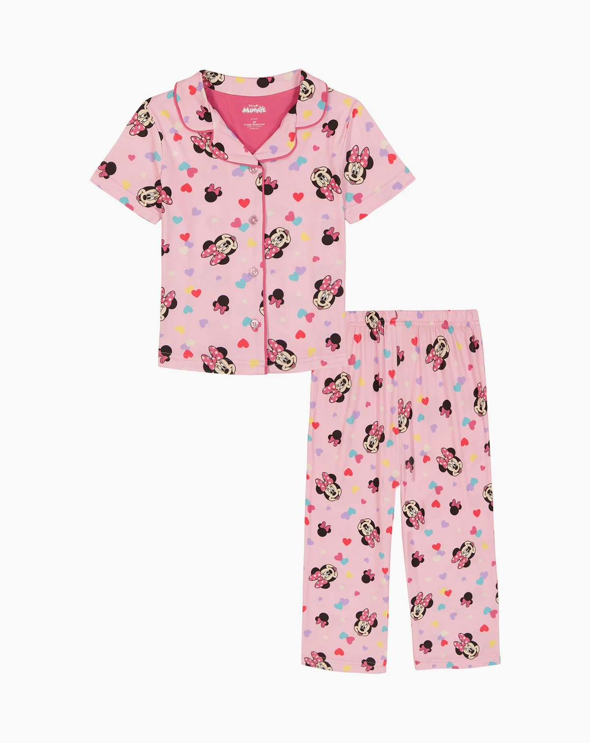 Girls' Toddler 2T-4T Printed Top and Pants, 2-Piece Pajama Set