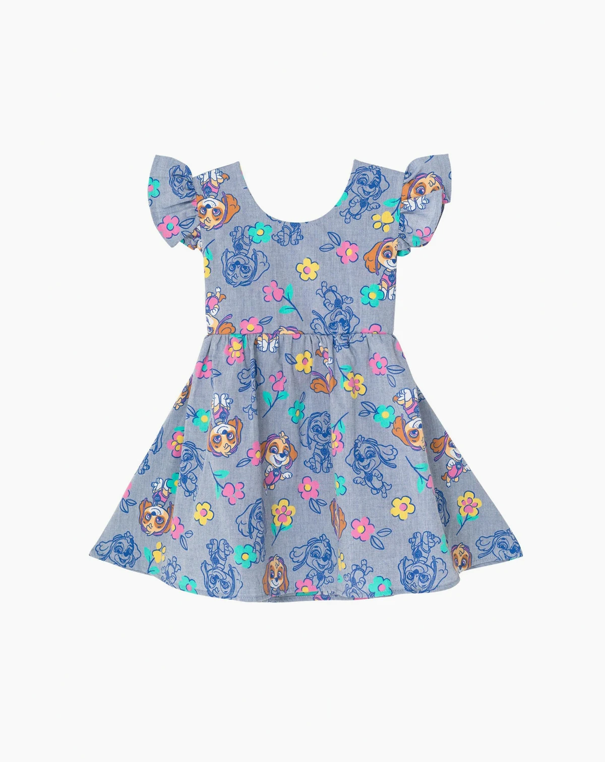 Toddler Girls Skye Floral Chambray Skater Dress Toddler|Child