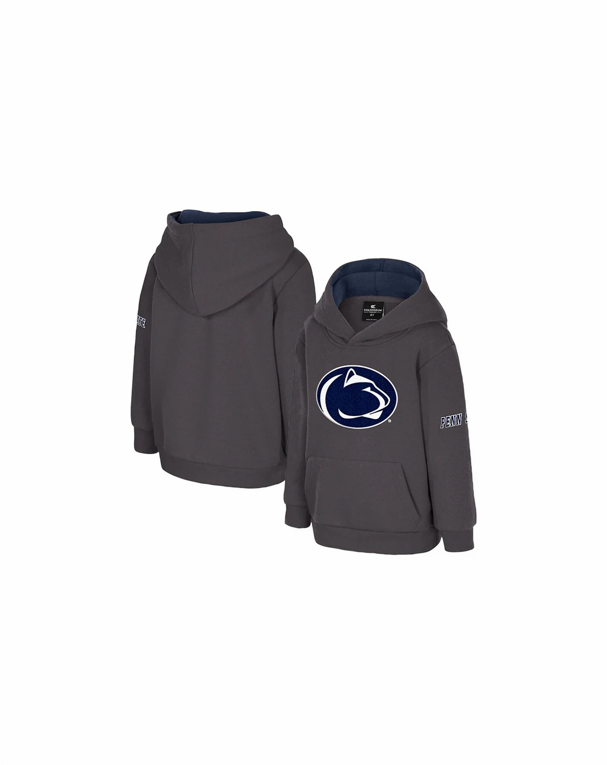 Toddler Charcoal Penn State Nittany Lions Big Logo Volume Fleece Pullover Hoodie