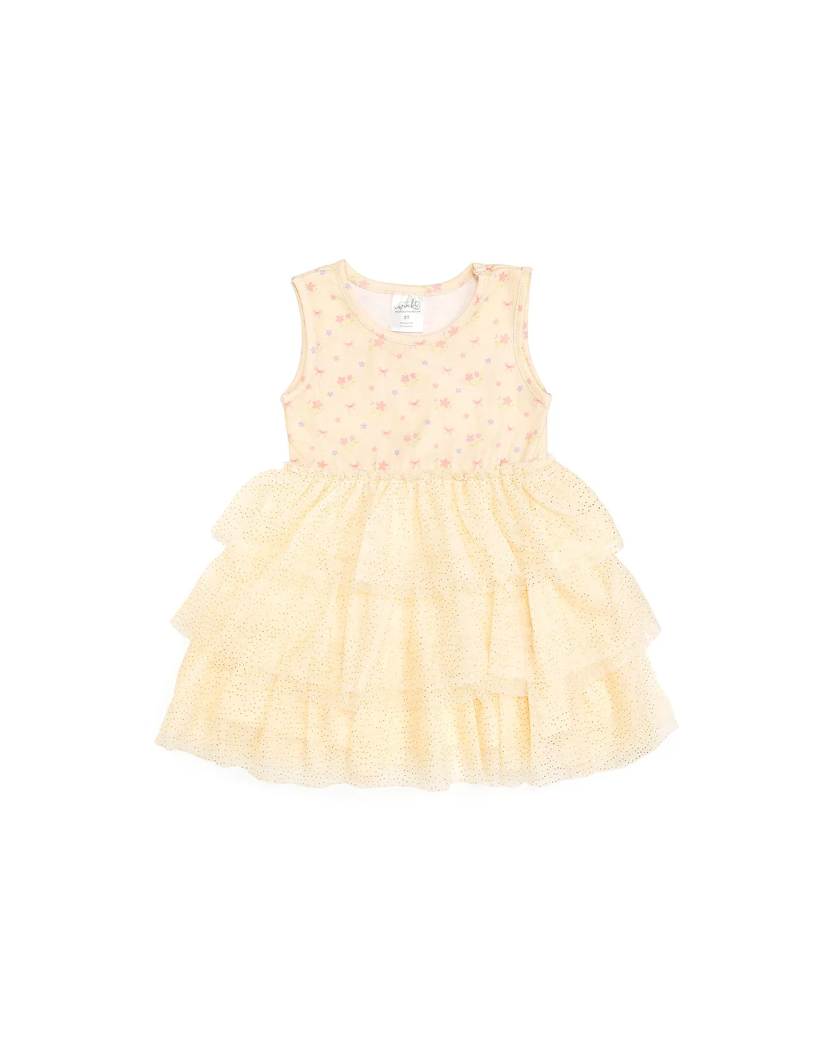 Toddler Girls Lemon Floral Tank Tutu Dress