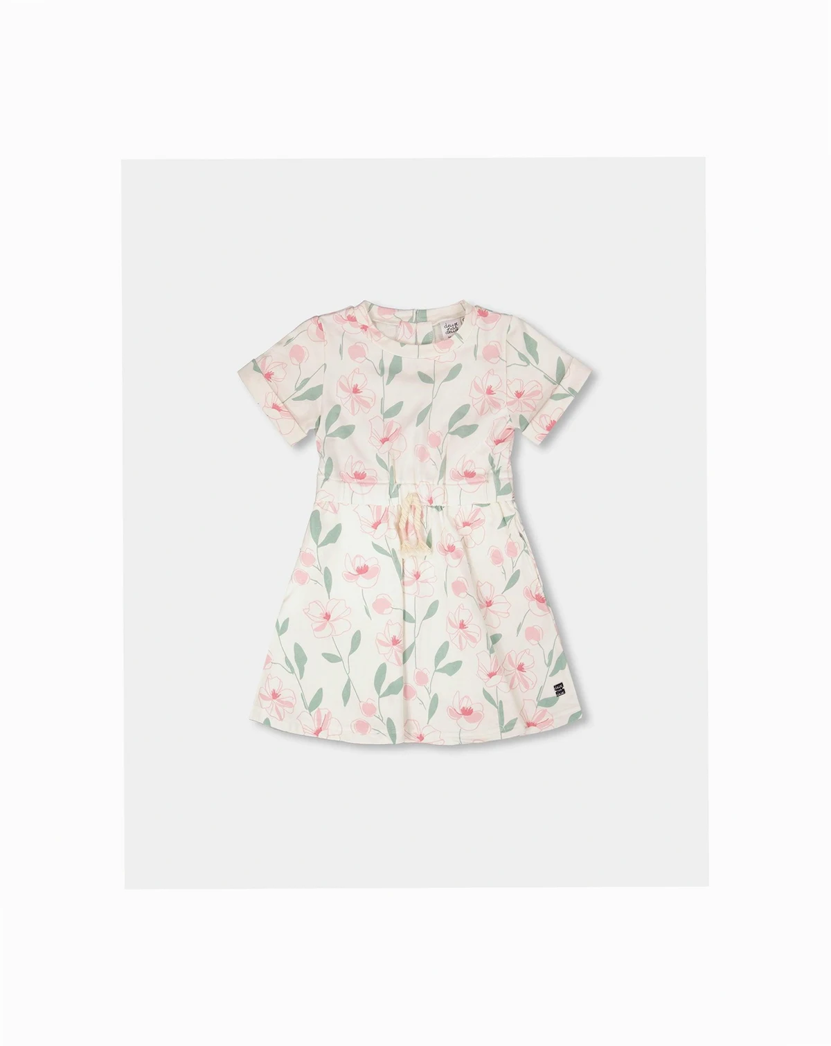 Toddler Girls French Terry Dress Off Printed Flowers