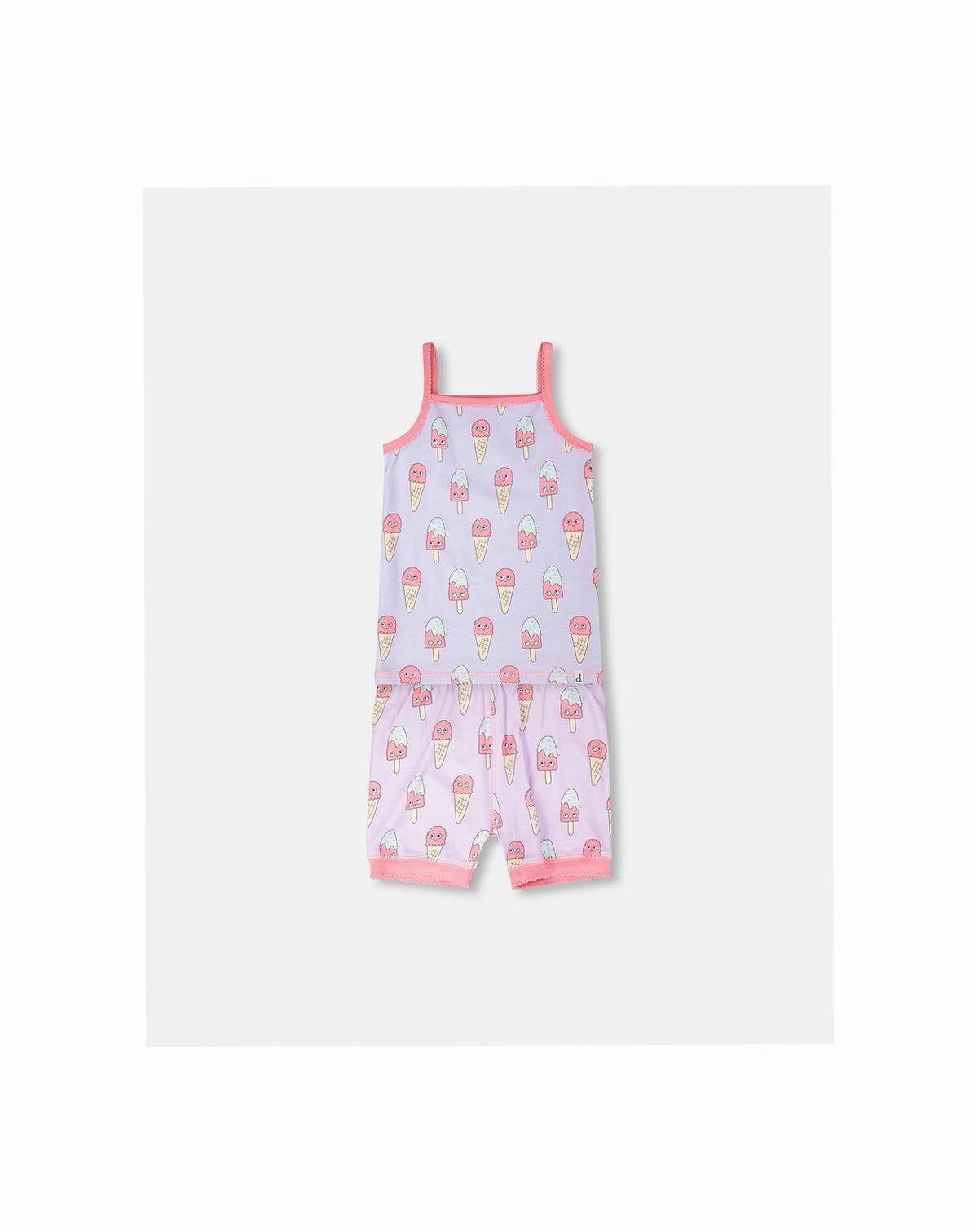 Toddler Girls Cotton Two-Piece Pyjama Set Lilac Printed Ice Creams
