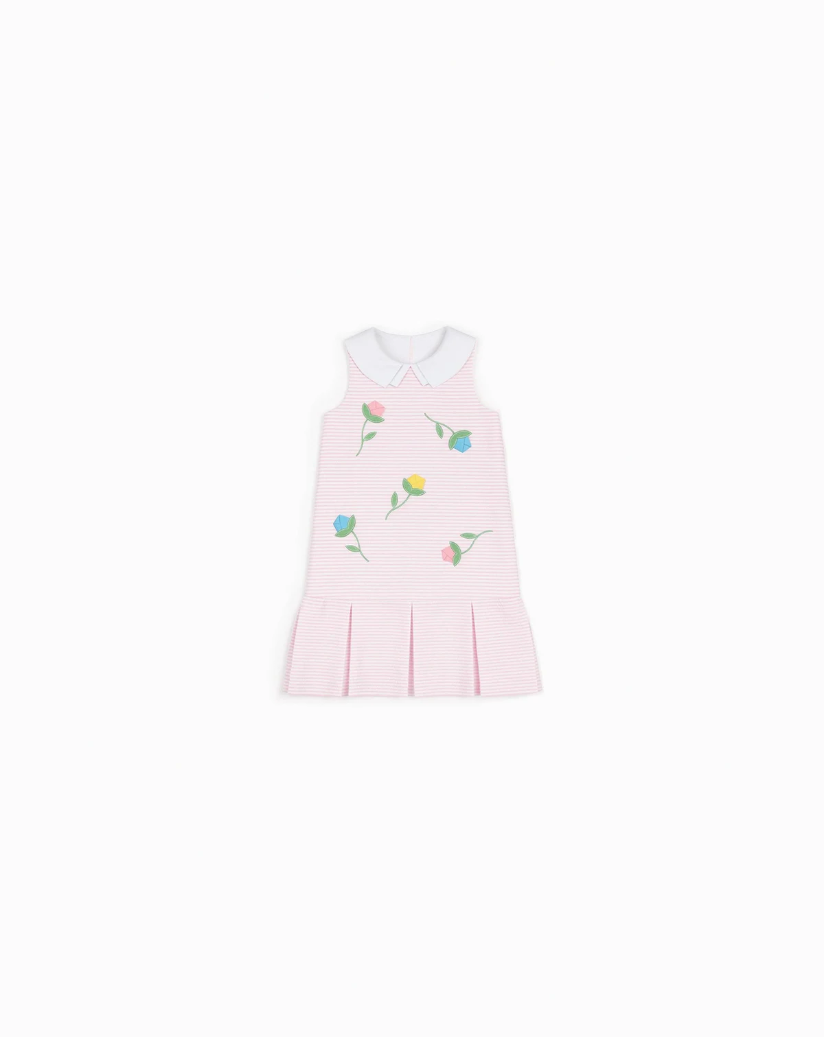 Toddler Girls Stripe Pique Dress With Tulips