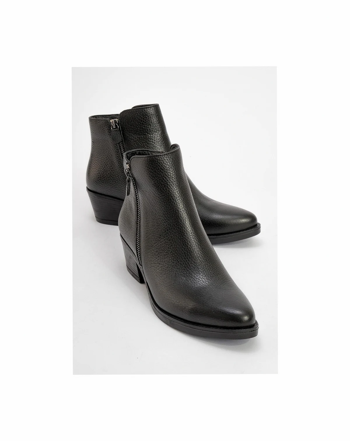 Jayer Leather Double-Zip Block Heel Boot (Women)