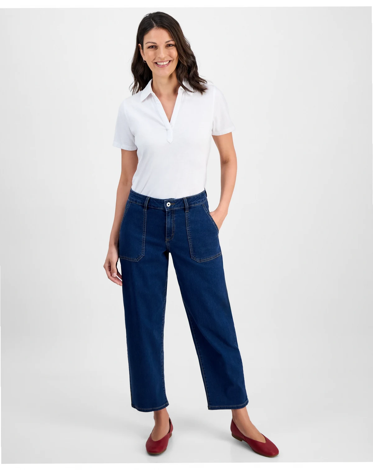 Women's Utility-Pocket Barrel Jeans, Macy's Exclusive