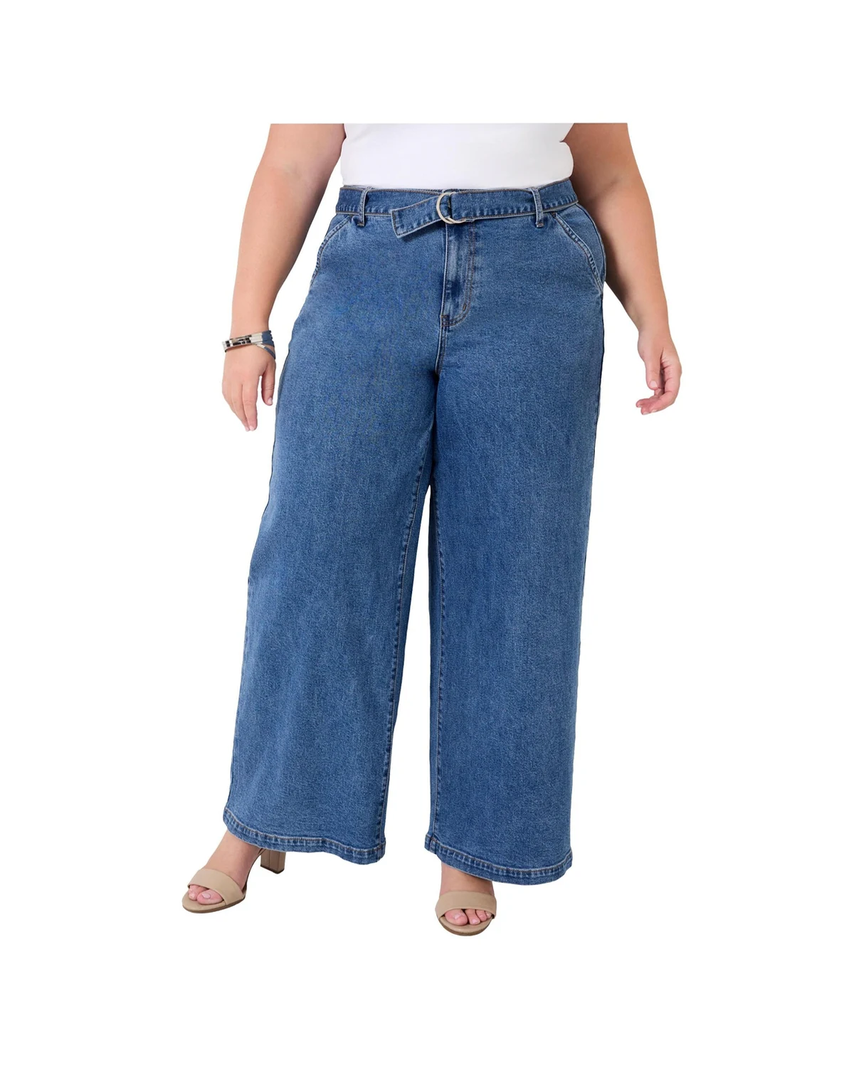 Women's Curvie Fit High-Waisted Wide-Leg Utility Jean