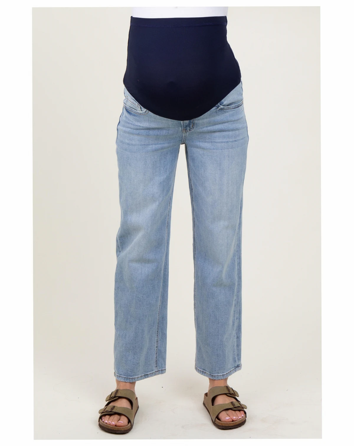 Maternity Blue Straight Leg Ankle Jeans