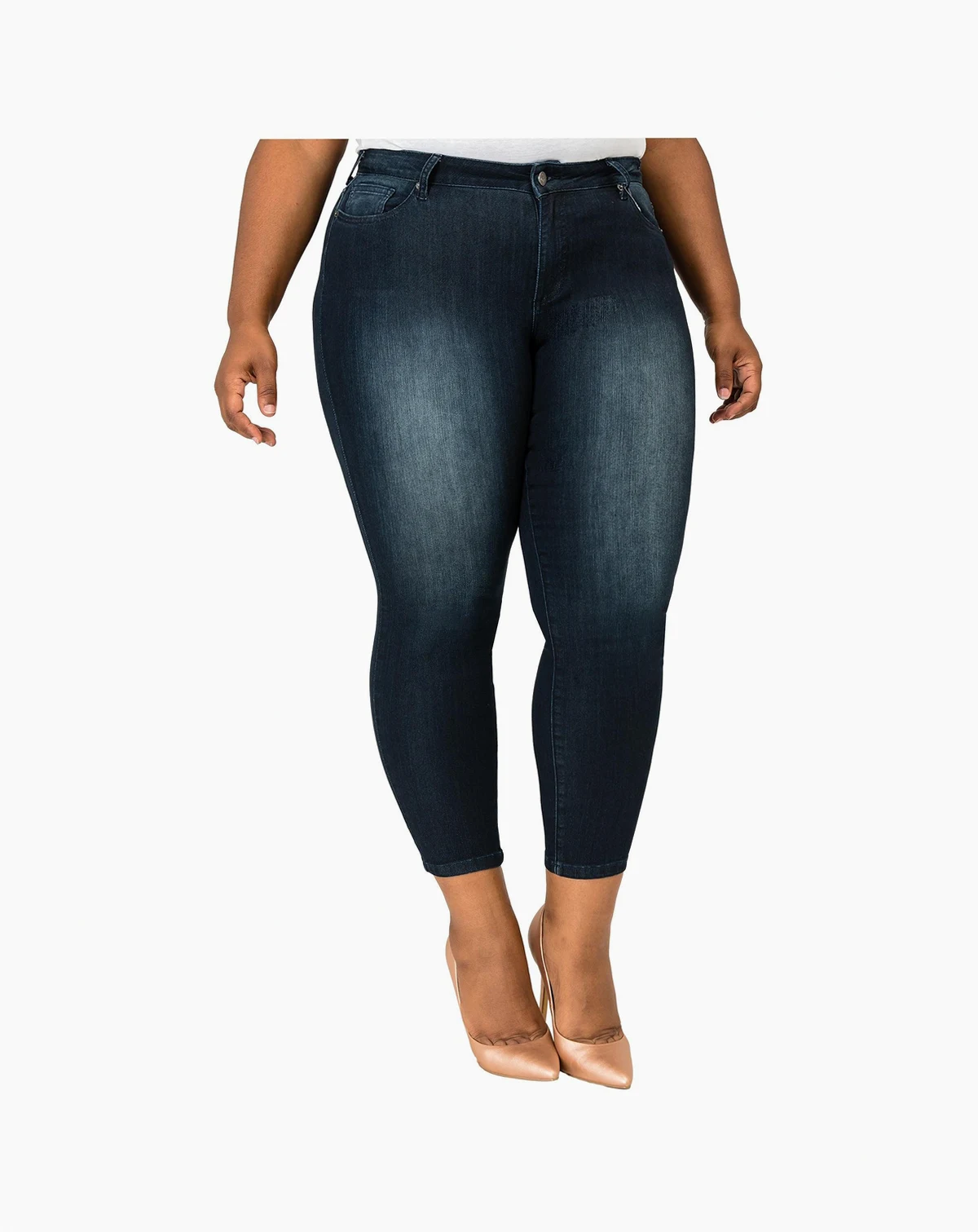 Plus Size Curvy-Fit Cropped Skinny Jeans