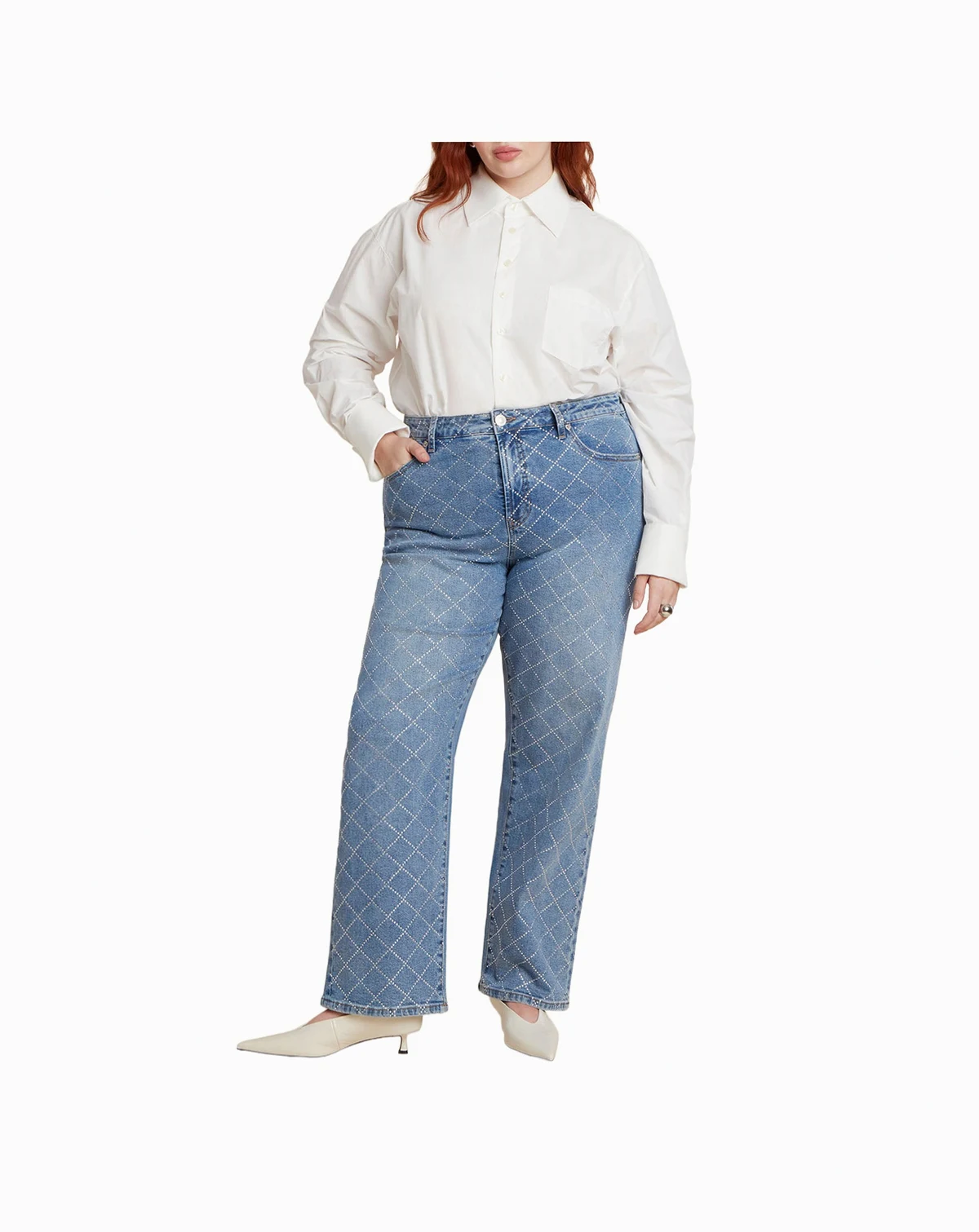 Women's Diamond Sparkle Straight Leg Jean
