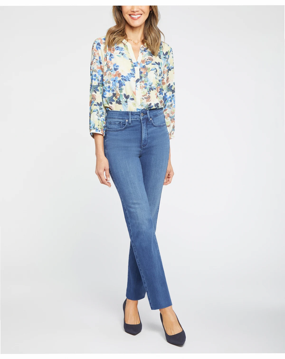 Petite Marilyn Straight Leg High Rise Jeans