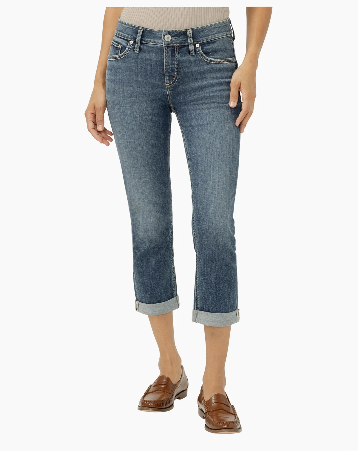 Women's Elyse Mid-Rise Luxe Stretch Capri Jeans