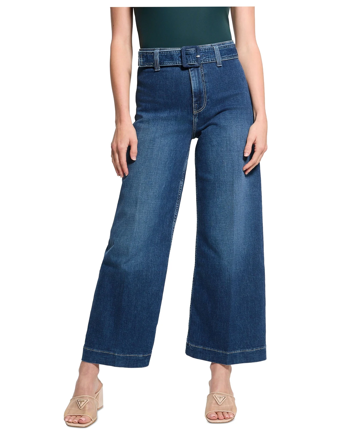 Women's Dakota Belted Wide-Leg Jeans