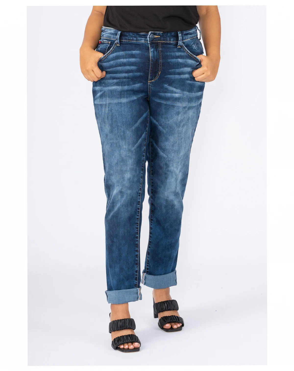 Plus Size High Rise Boyfriend Jeans