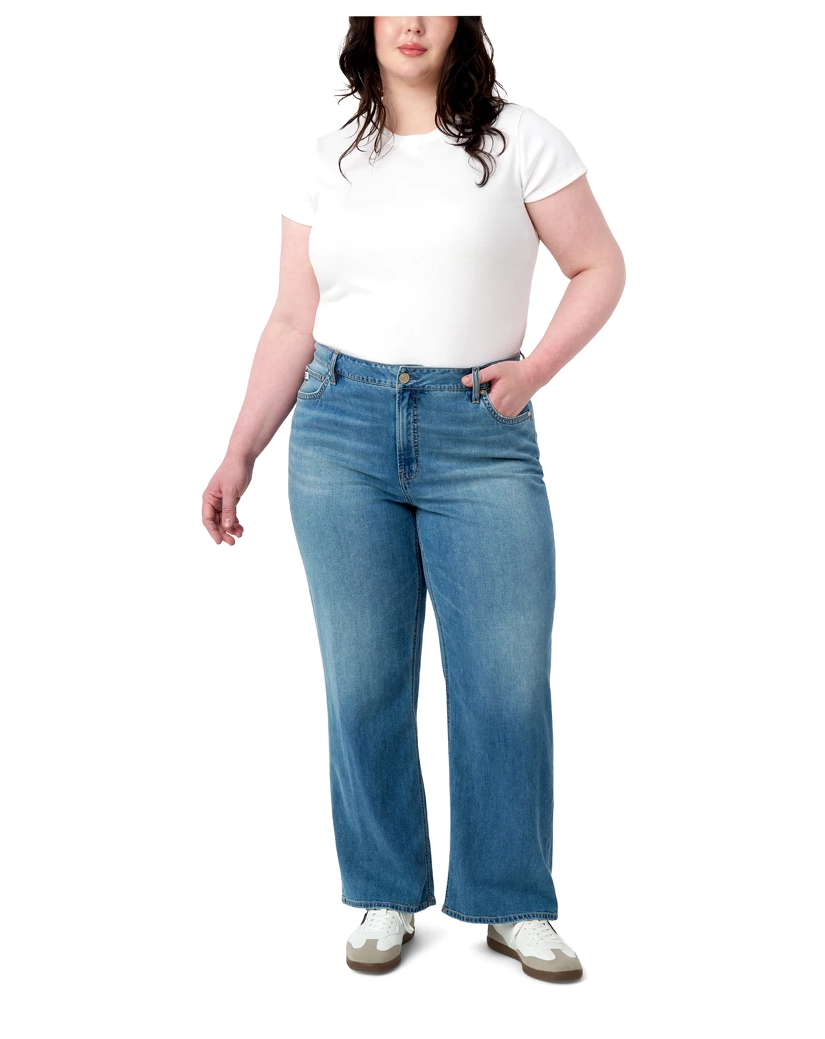 Plus Size Featherweight Wide Leg Jeans