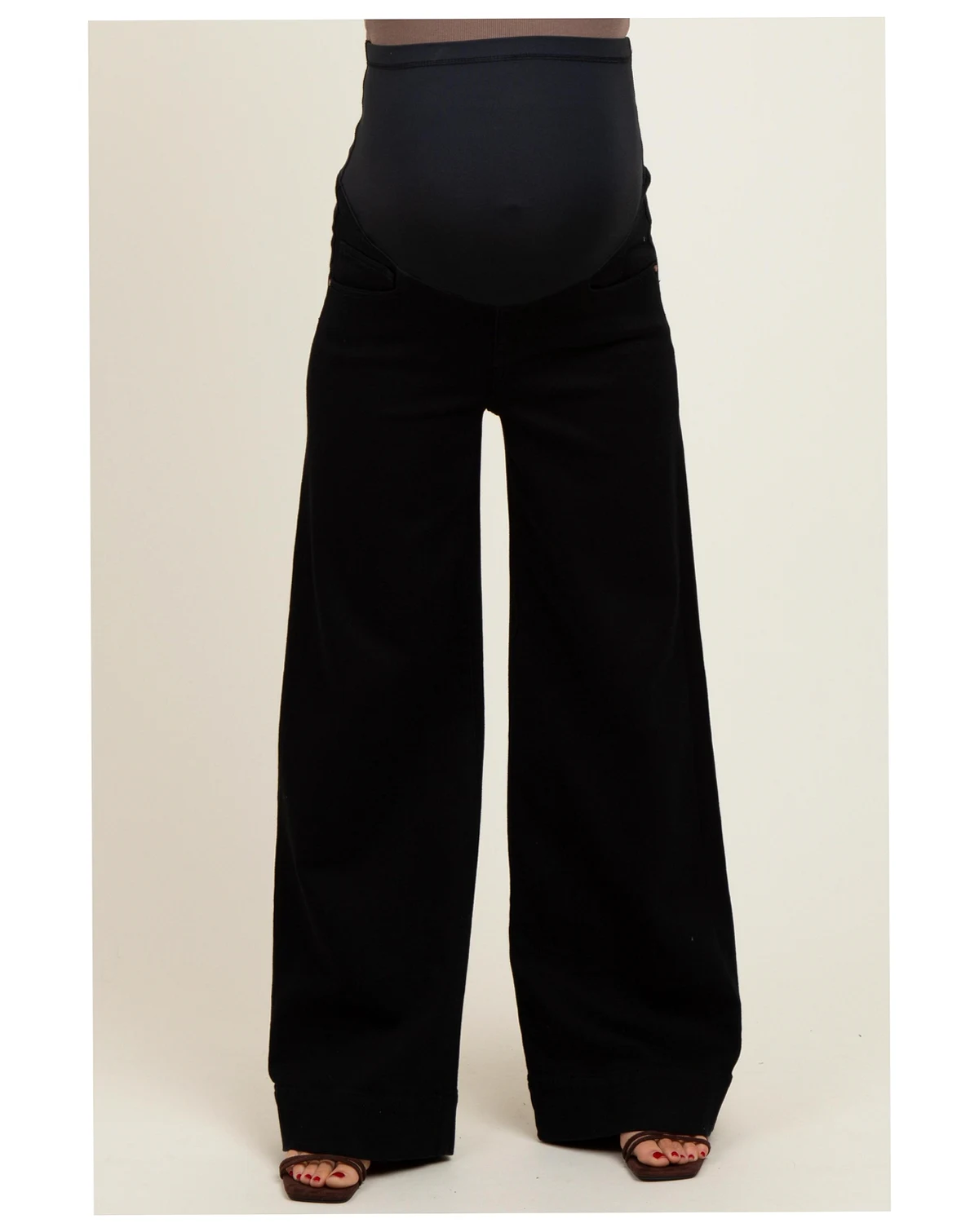 Maternity Black Super Wide Leg Jeans