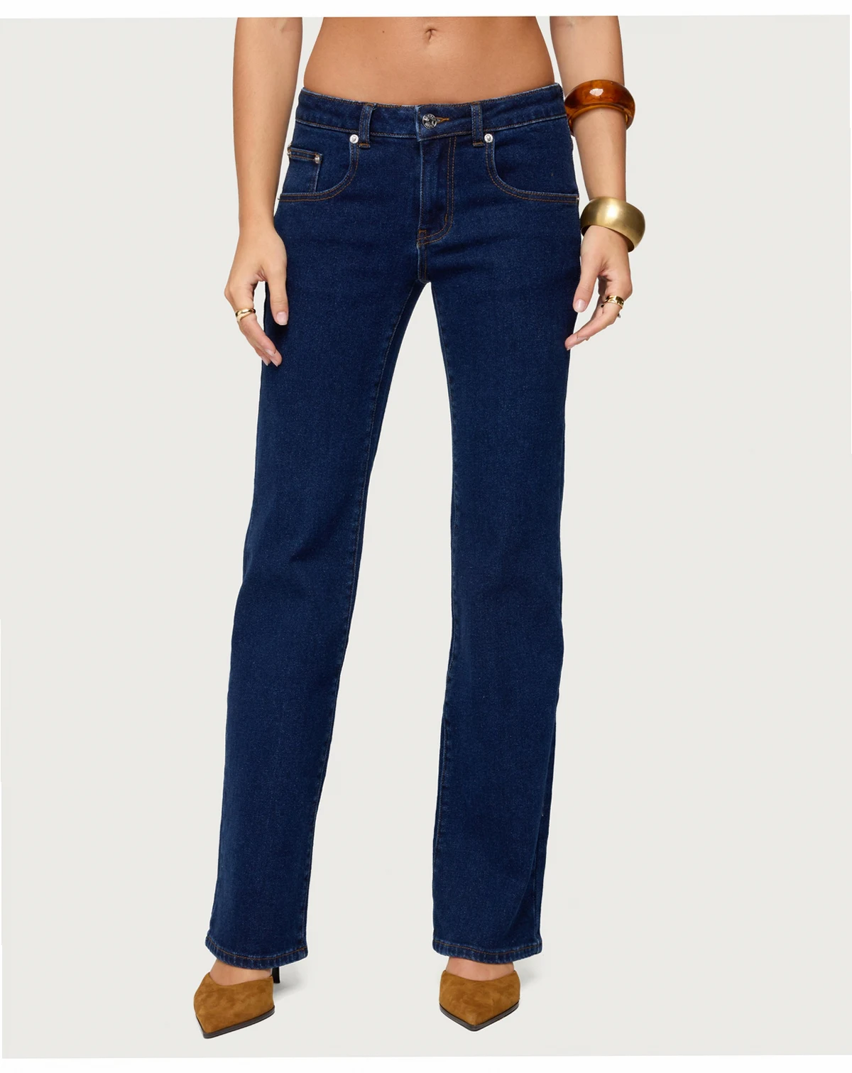 Women's Jemima Contrast Stitch Low Rise Jeans