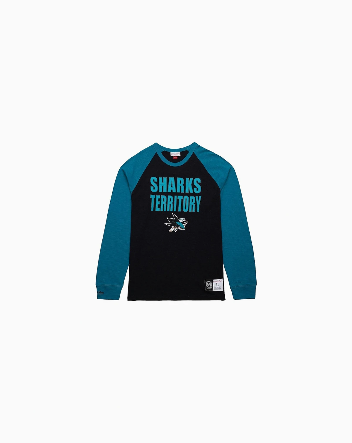 Men's Black/Teal San Jose Sharks Legendary Slub Raglan Long Sleeve T-Shirt