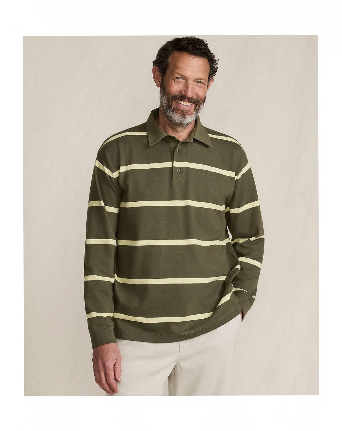 Men's Long Sleeve Rugged Rugby Polo