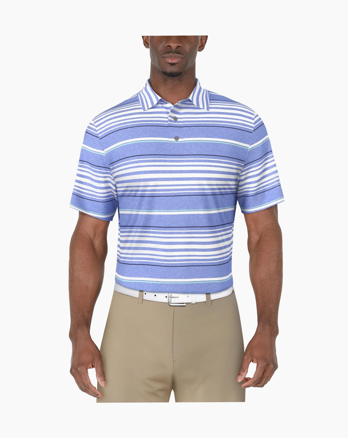 Men's Short Sleeve Striped Polo Shirt