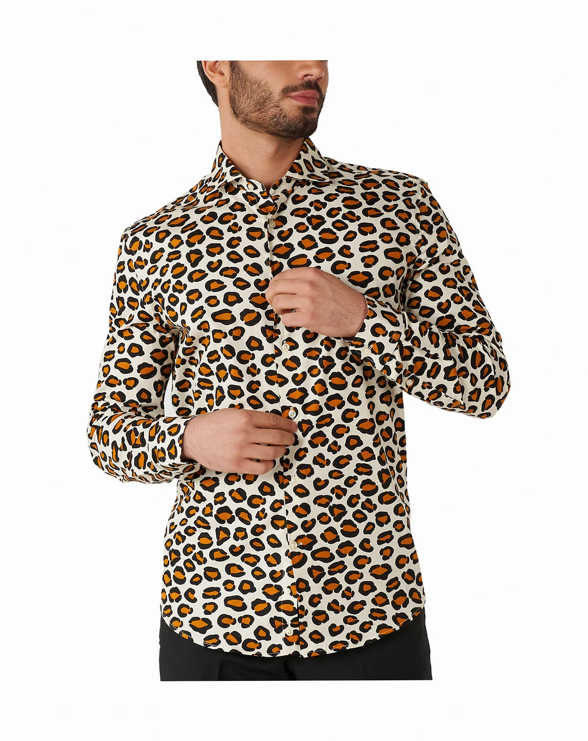 Men's Crazy Party Shirt - Long Sleeve Button Down Shirt for Men - The Jag - Slim Fit - Long sleeve