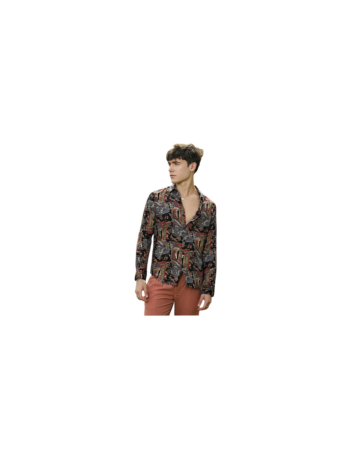 Men's Impressionistic Foliage Shirt