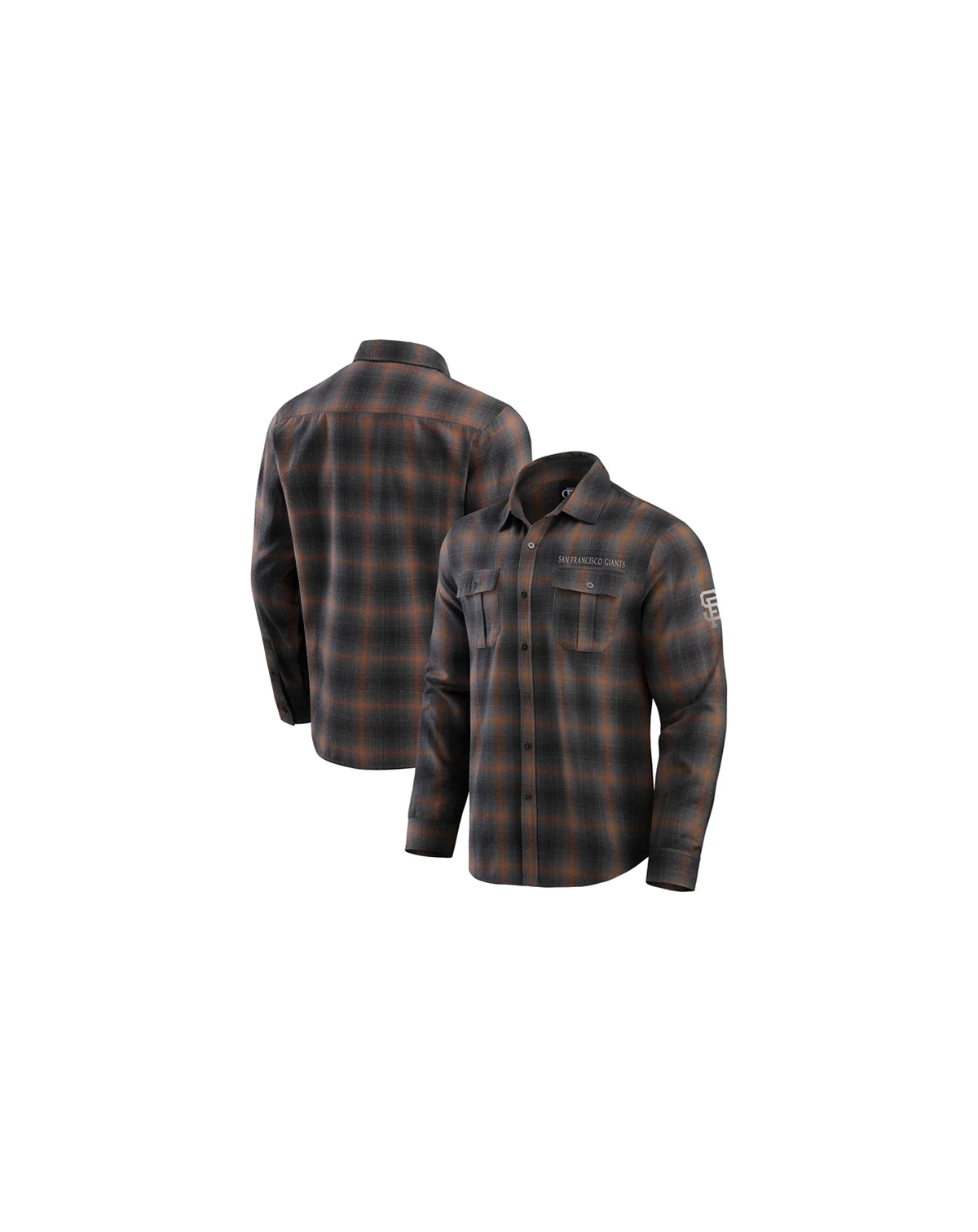 Men's Tan/Charcoal San Francisco Giants Classic Flannel Long Sleeve Button-Up Shirt
