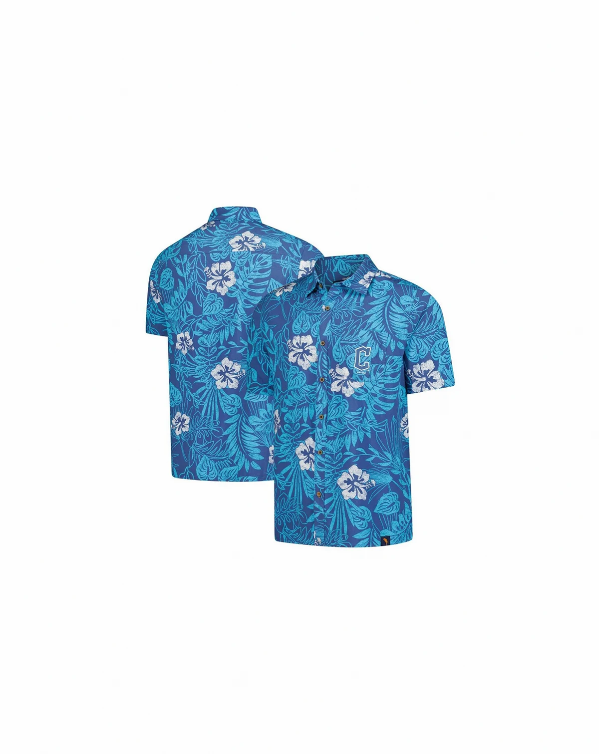 Men's Navy Cleveland Guardians Palm Shade Party Button-Up Shirt