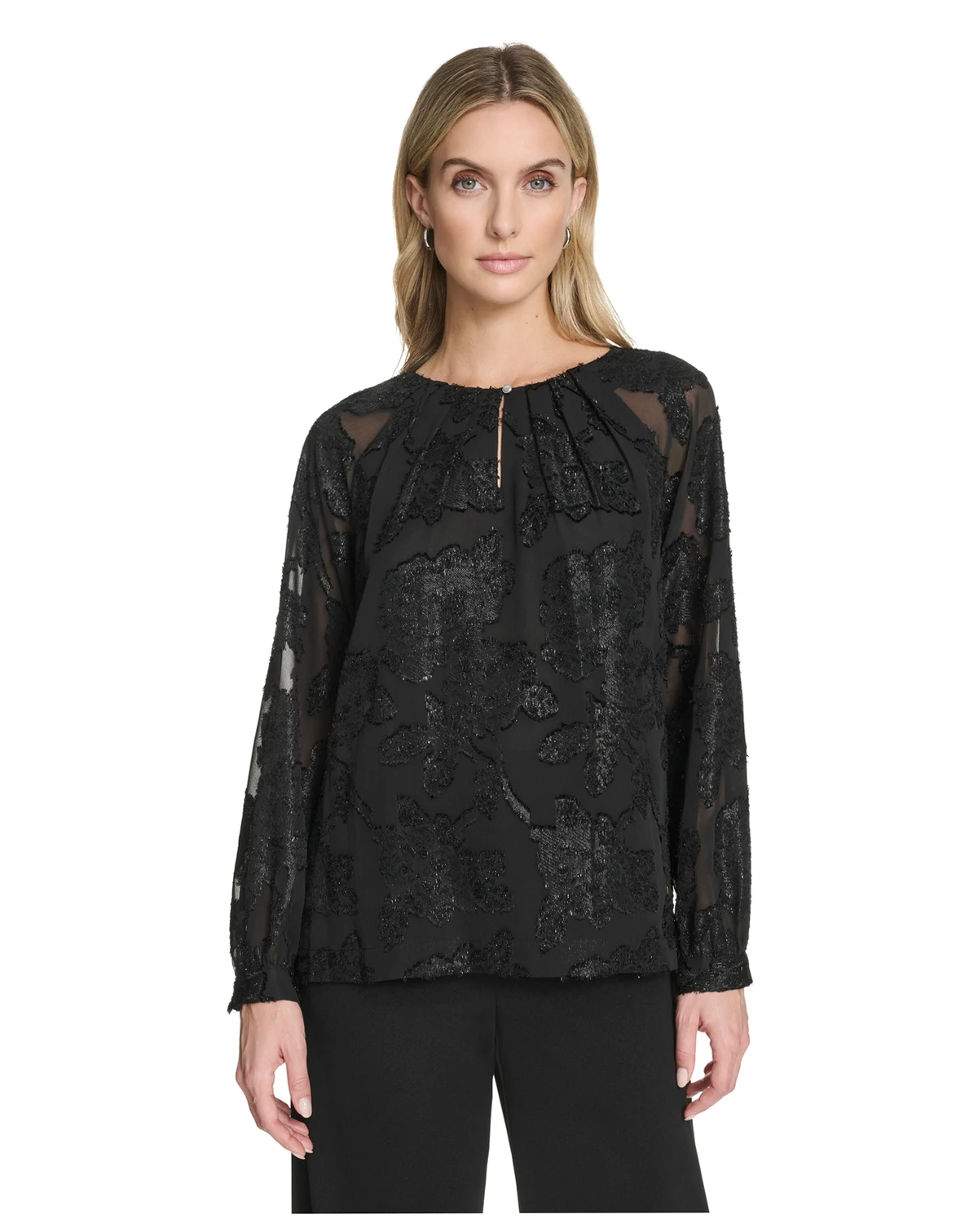 Women's Raglan Sleeve Metallic Blouse