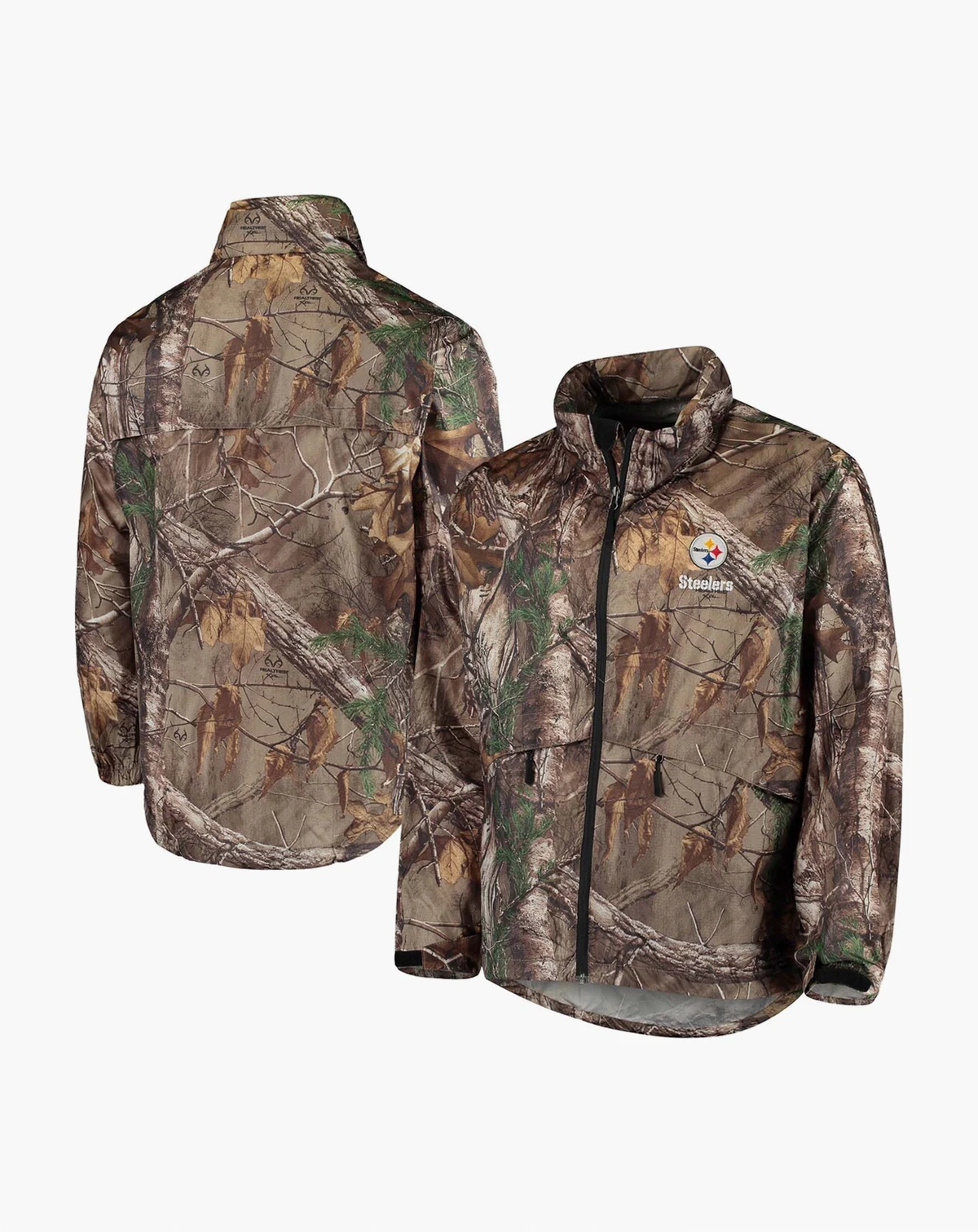 Men's Realtree Camo Pittsburgh Steelers Sportsman Waterproof Packable Full-Zip Jacket