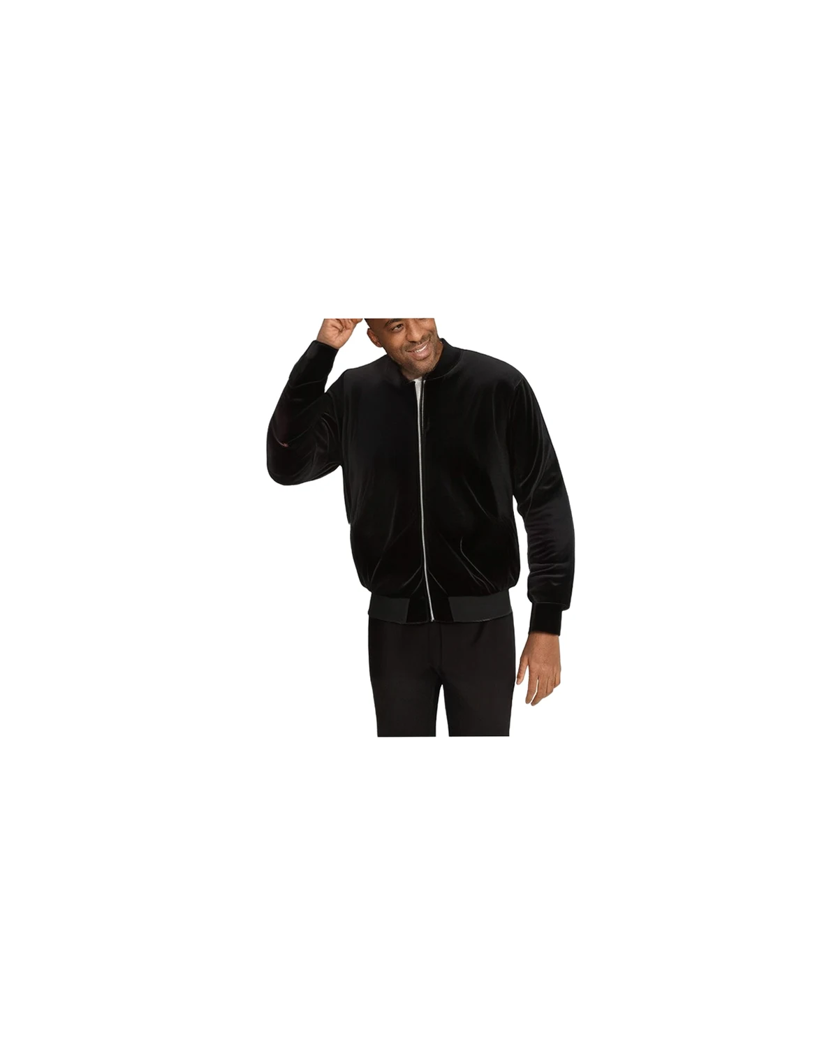Big & Tall Velour Full Zip Bomber Jacket