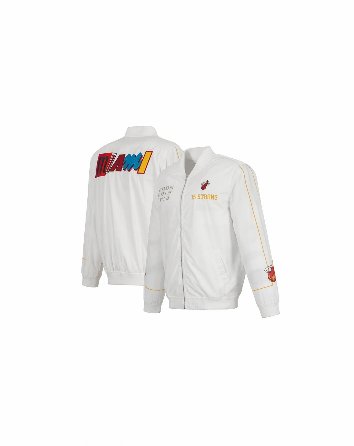 Men's White Miami Heat 2022/23 City Edition Full-Zip Nylon Bomber Jacket