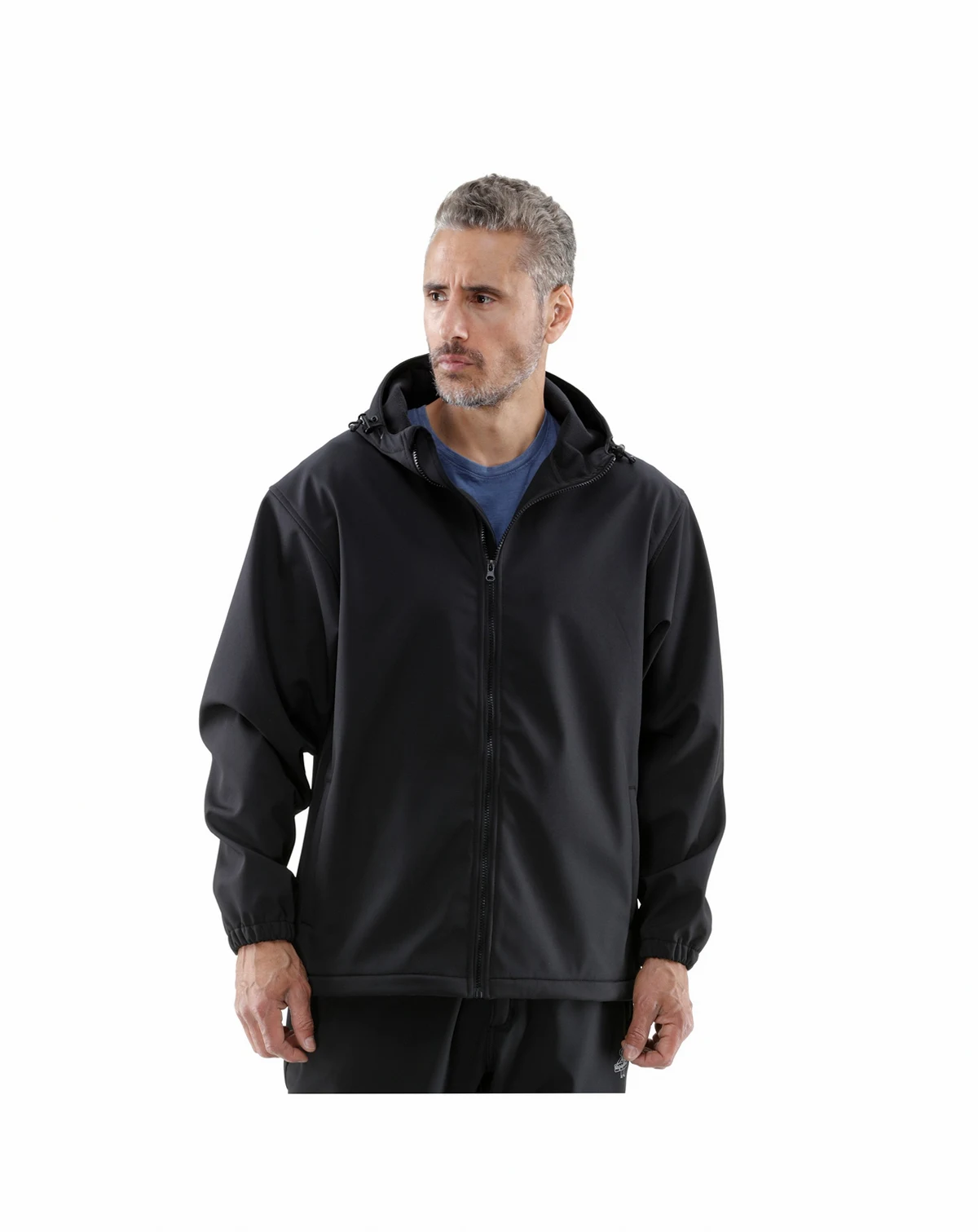 Men's Lightweight Softshell Jacket with Hood - Water-Repellent & Wind-Tight Workwear