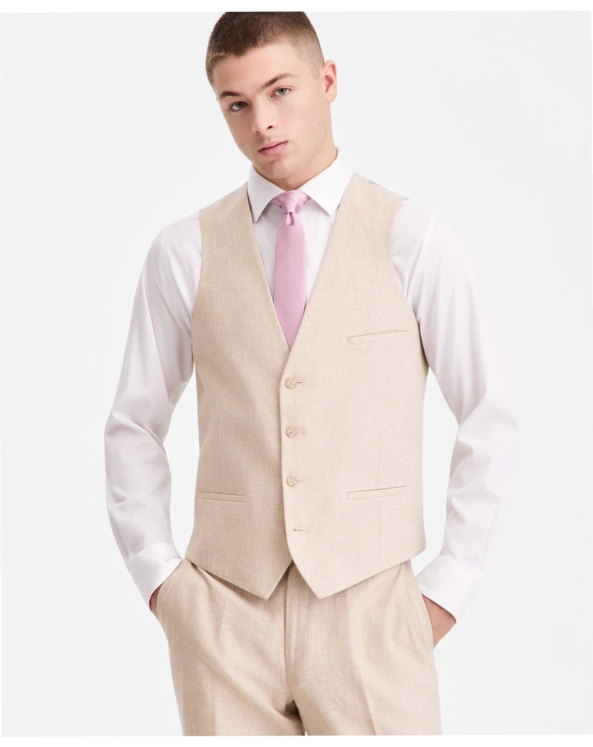 Men's Slim-Fit Linen-Blend Suit Separates Vest, Macy's Exclusive