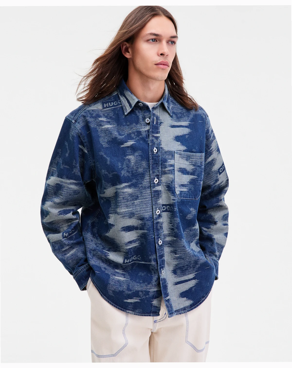 Men's Ebalto Denim Jacquard HUGO Jacket