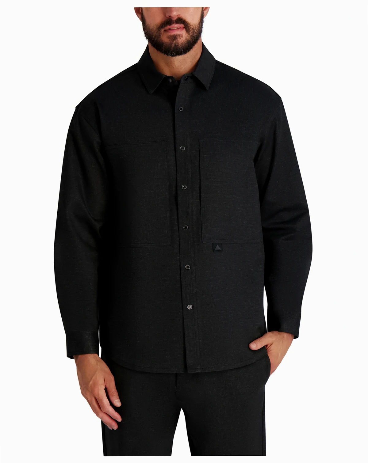 Men's Houndstooth Pattern Utility Jacket