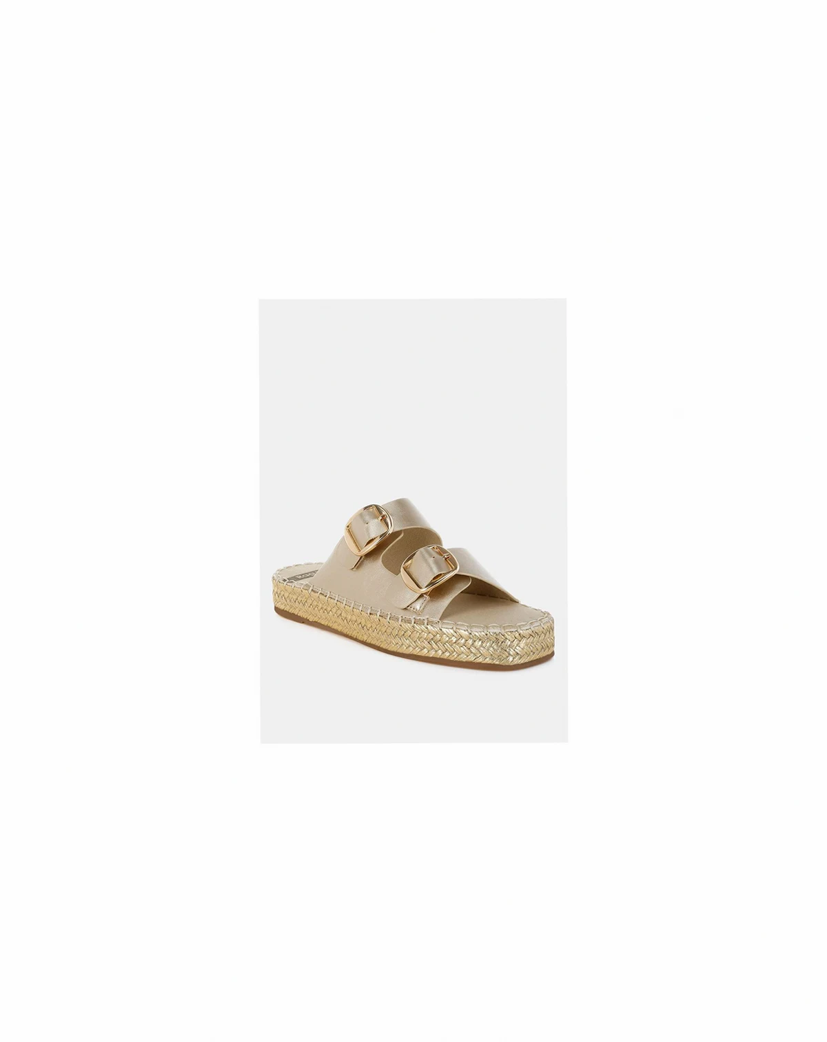 Womens Miova Metallic Buckle Detail Espadrille Flatforms