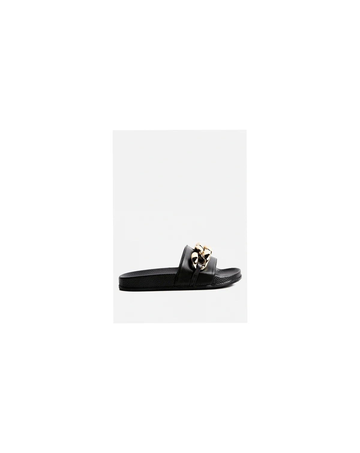 Womens Ishtar Metallic Chain Metal Slid Flats