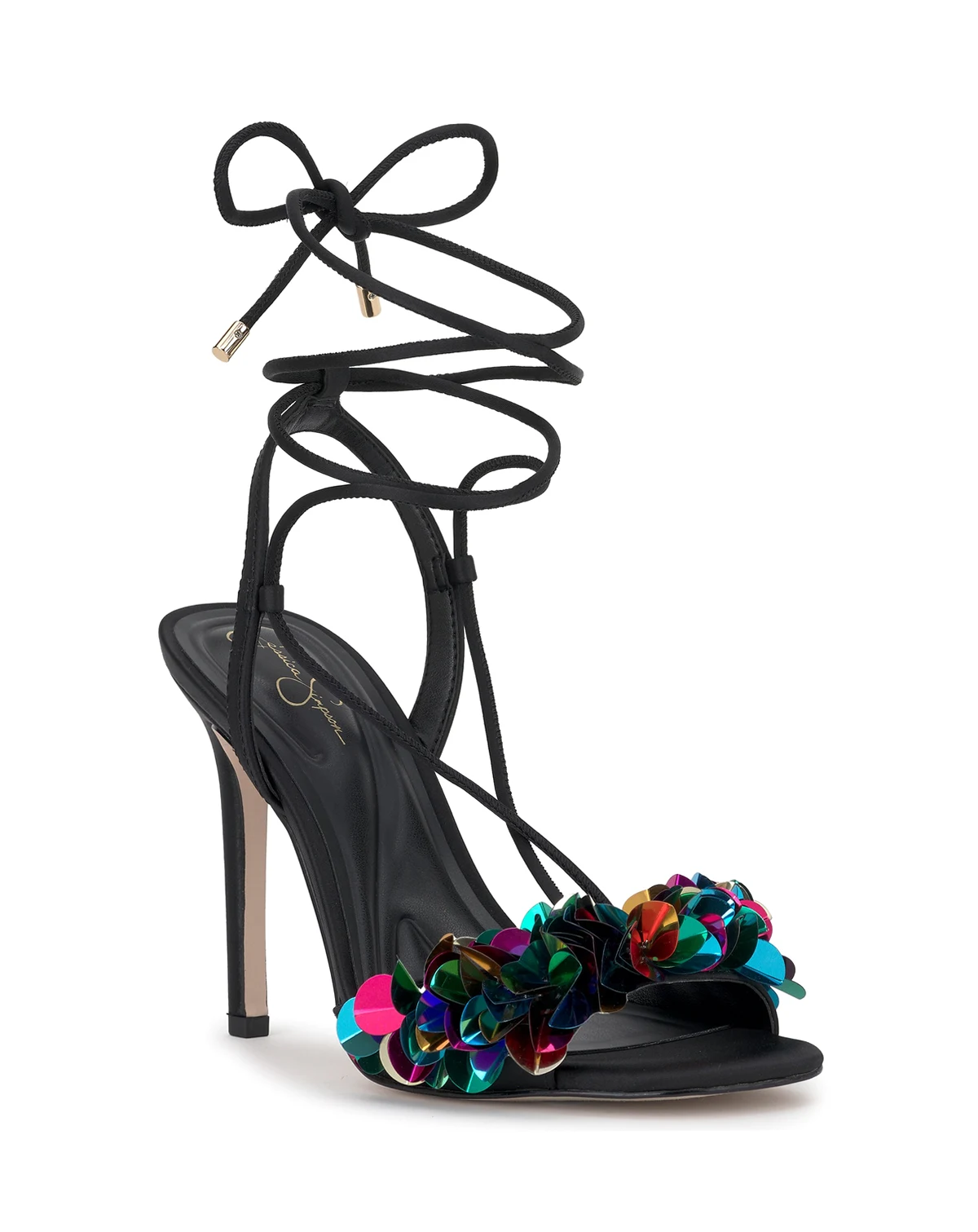 Women's Oveny Sequin Ankle Wrap Dress Sandals