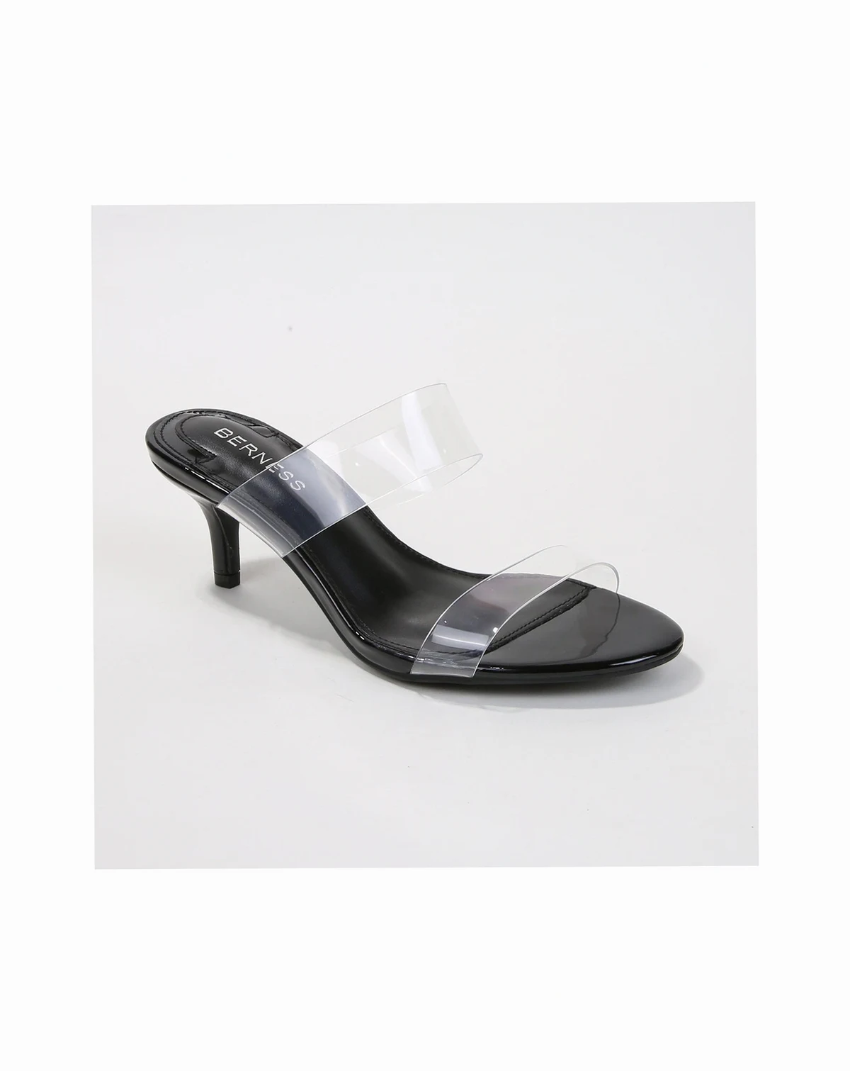 Calia Women's Clear Double Strap Kitten Heels
