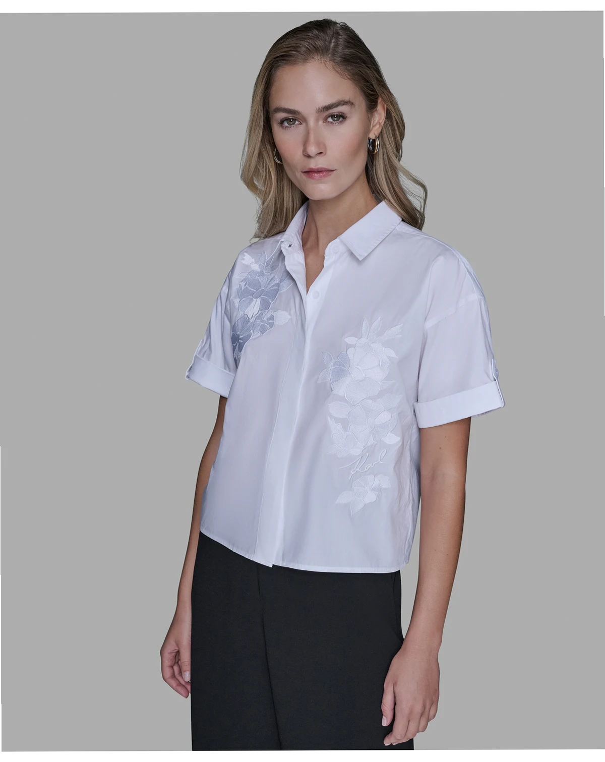 Women's Solid Floral Top