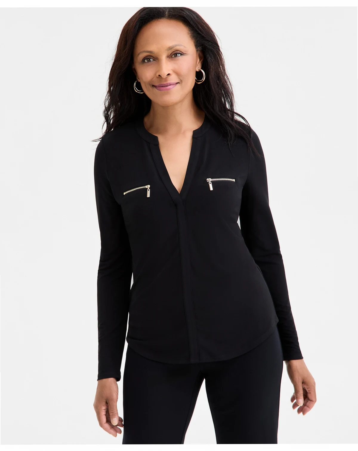 Women's Zip Pocket Top, Macy's Exclusive