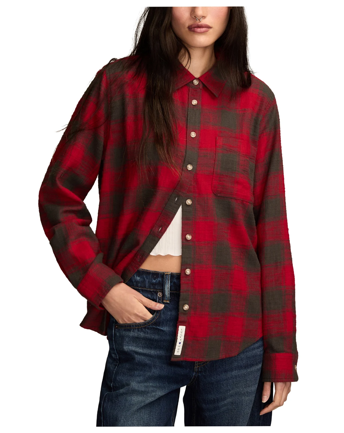 Women's Clyde Plaid Boyfriend Button-Down Shirt
