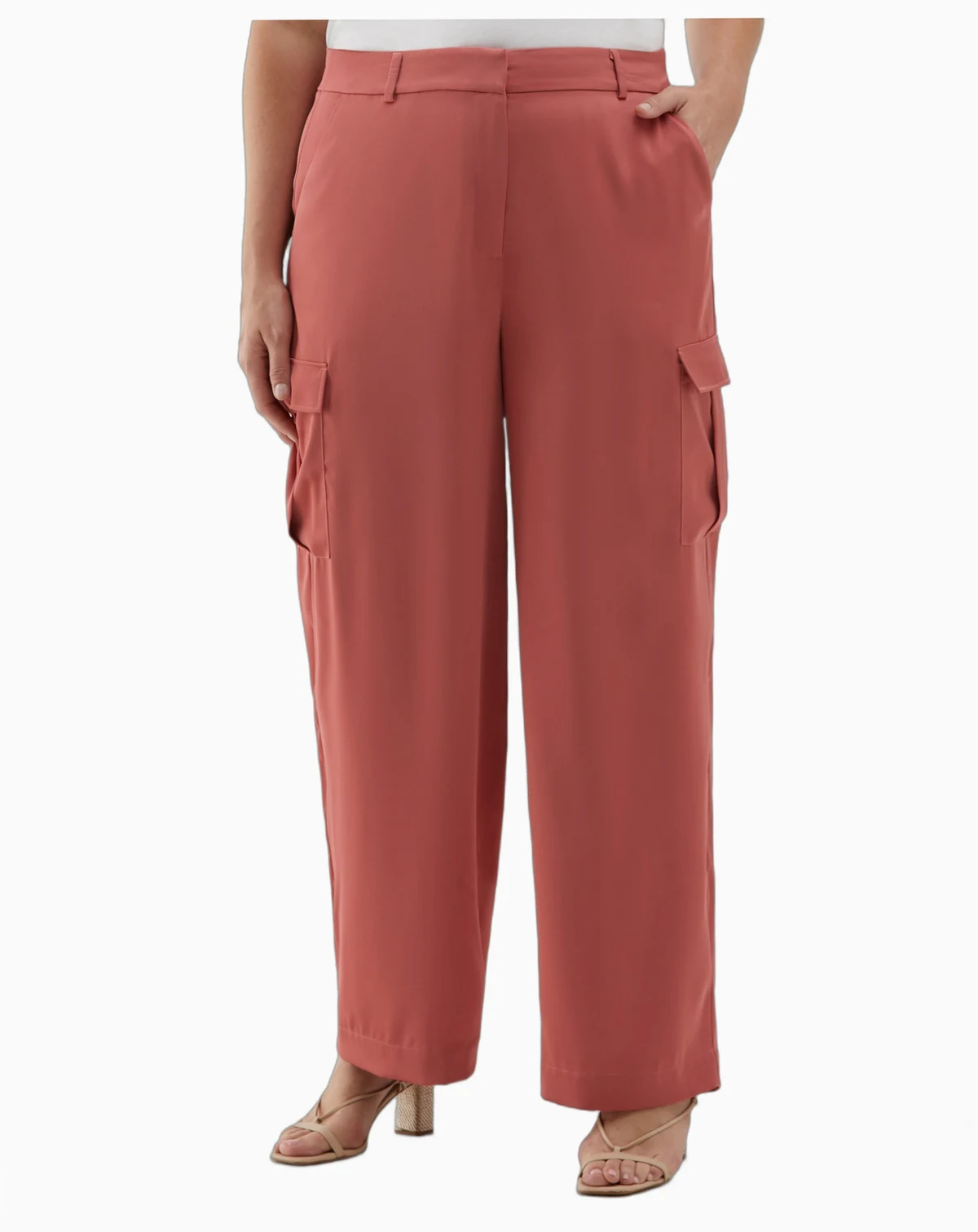 Plus Size Shine Wide Leg Cargo Pants