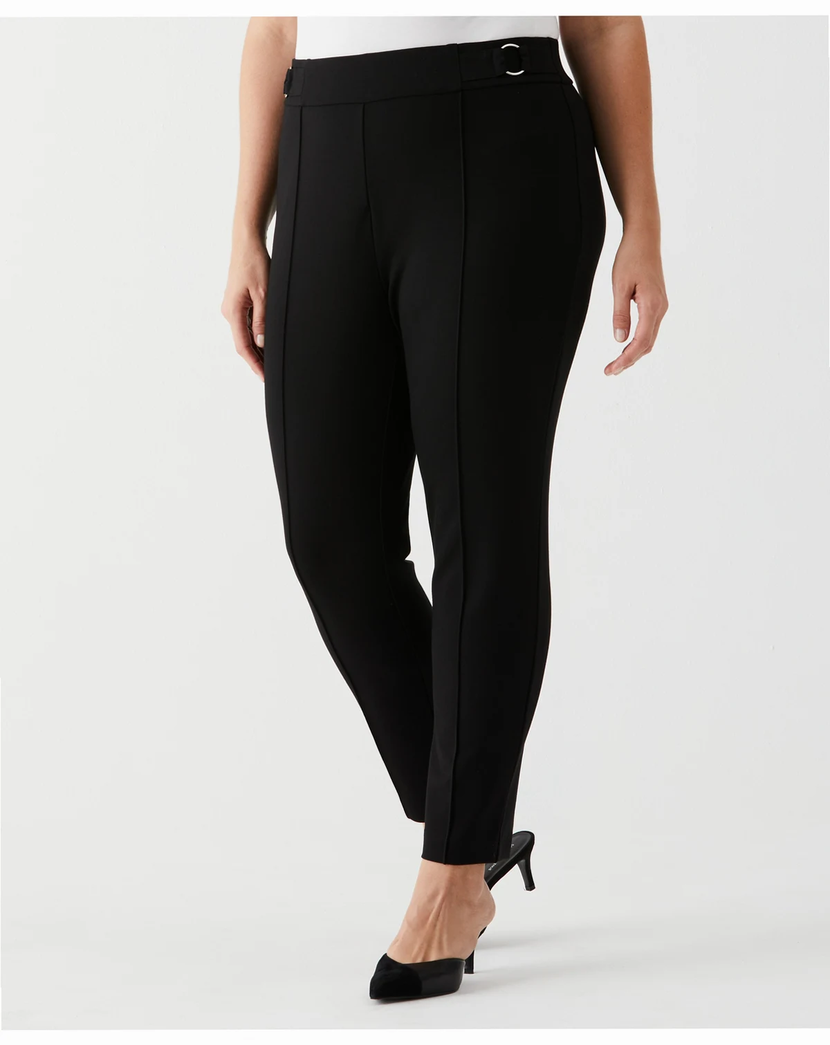 Plus Size Slim Leg Ankle Pant with Hardware