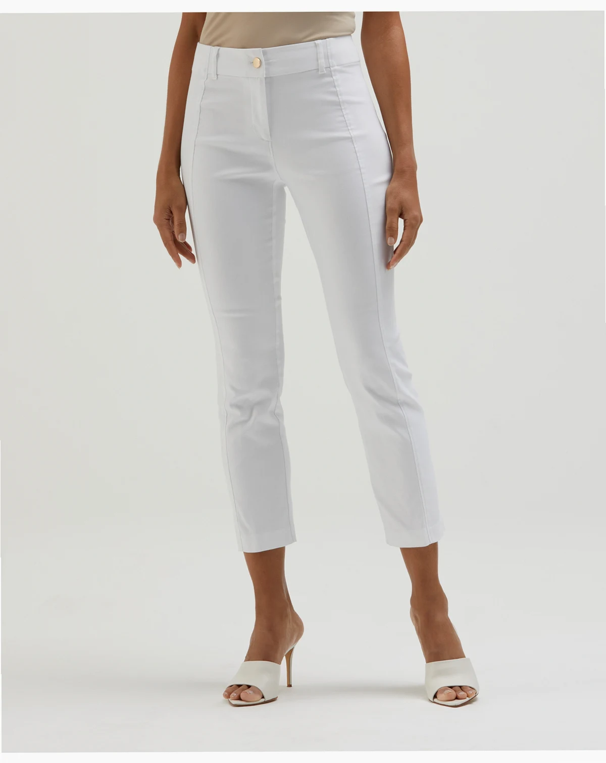 Petite Satin Luxe Straight Leg Crop Pull On Pants