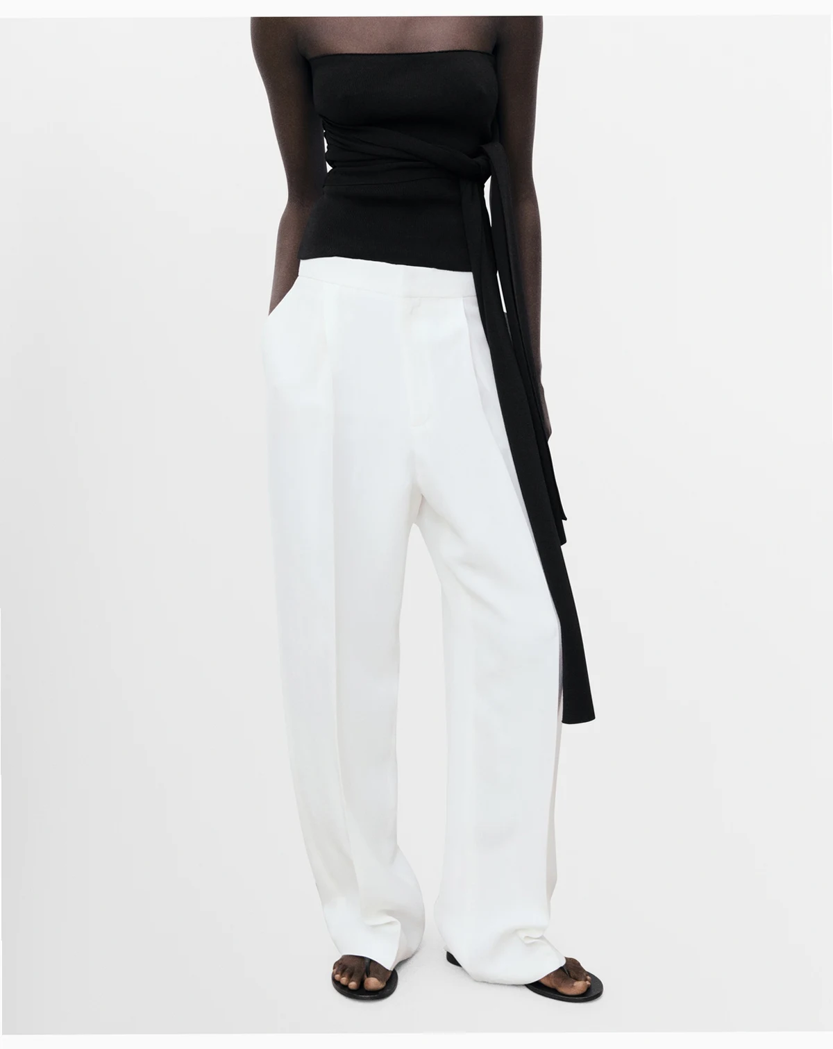 Women's Linen-Blend Pleated Pants
