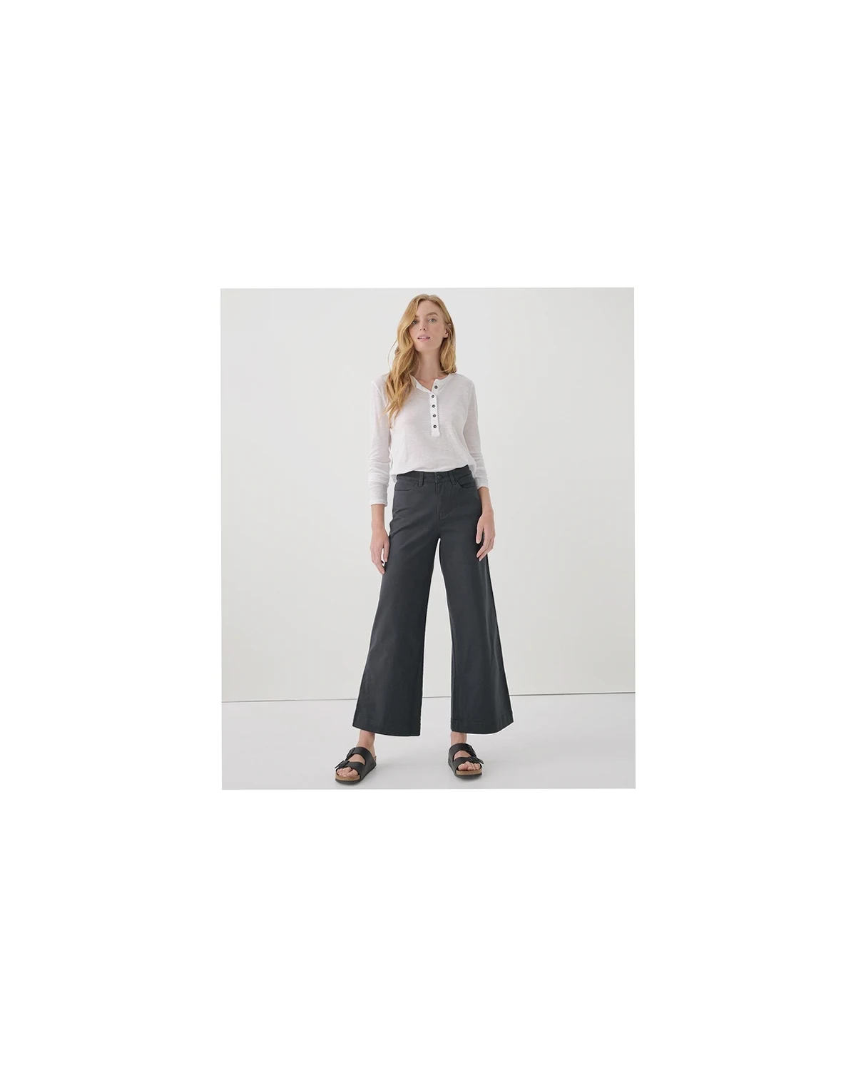 Women's Organic Cotton Stretch Twill Denim Wide Leg Pant